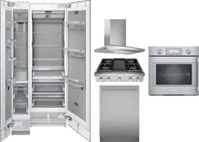 6 Piece Package Includes Refrigerator, Freezer, Cooktop, Wall Oven, Hood And Dishwasher