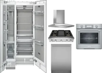 6 Piece Package Includes Refrigerator, Freezer, Cooktop, Wall Oven, Hood And Dishwasher