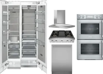 6 Piece Package Includes Refrigerator, Freezer, Cooktop, Wall Oven, Hood And Dishwasher