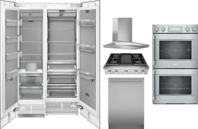 6 Piece Package Includes Refrigerator, Freezer, Cooktop, Wall Oven, Hood And Dishwasher
