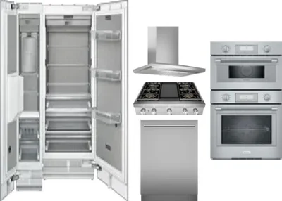 6 Piece Package Includes Refrigerator, Freezer, Cooktop, Wall Oven, Hood And Dishwasher