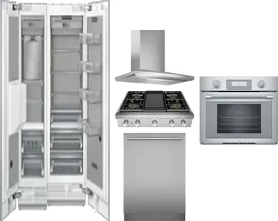 6 Piece Package Includes Refrigerator, Freezer, Cooktop, Wall Oven, Hood And Dishwasher