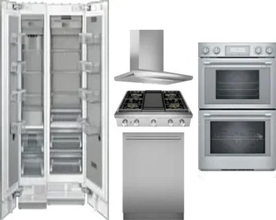 6 Piece Package Includes Refrigerator, Freezer, Cooktop, Wall Oven, Hood And Dishwasher