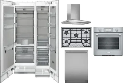 6 Piece Package Includes Refrigerator, Freezer, Cooktop, Wall Oven, Hood And Dishwasher