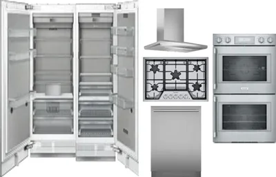 6 Piece Package Includes Refrigerator, Freezer, Cooktop, Wall Oven, Hood And Dishwasher