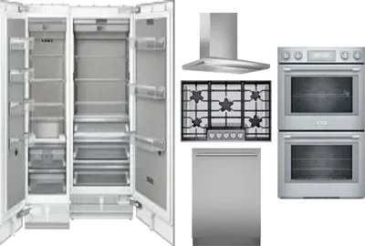 6 Piece Package Includes Refrigerator, Freezer, Cooktop, Wall Oven, Hood And Dishwasher