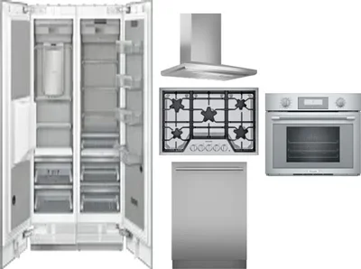 6 Piece Package Includes Refrigerator, Freezer, Cooktop, Wall Oven, Hood And Dishwasher