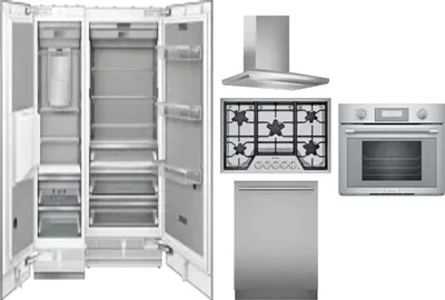6 Piece Package Includes Refrigerator, Freezer, Cooktop, Wall Oven, Hood And Dishwasher