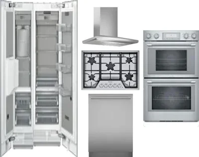 6 Piece Package Includes Refrigerator, Freezer, Cooktop, Wall Oven, Hood And Dishwasher