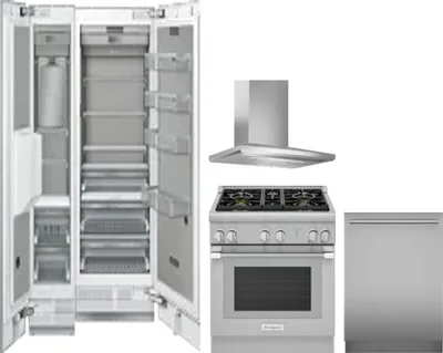5 Piece Package Includes Refrigerator, Freezer, Range, Hood And Dishwasher