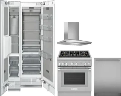 5 Piece Package Includes Refrigerator, Freezer, Range, Hood And Dishwasher