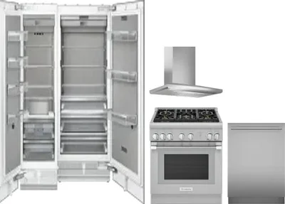5 Piece Package Includes Refrigerator, Freezer, Range, Hood And Dishwasher