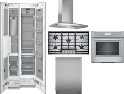 6 Piece Package Includes Refrigerator, Freezer, Cooktop, Wall Oven, Hood And Dishwasher
