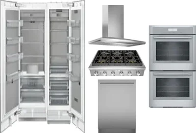 6 Piece Package Includes Refrigerator, Freezer, Cooktop, Wall Oven, Hood And Dishwasher
