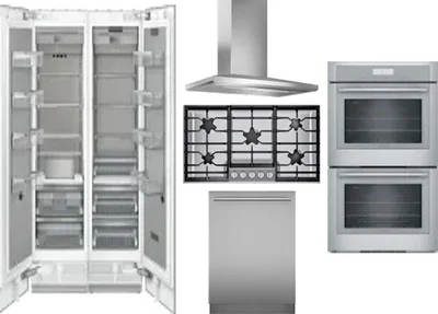 6 Piece Package Includes Refrigerator, Freezer, Cooktop, Wall Oven, Hood And Dishwasher
