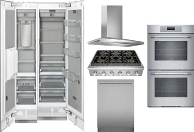 6 Piece Package Includes Refrigerator, Freezer, Cooktop, Wall Oven, Hood And Dishwasher