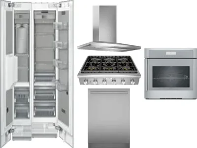 6 Piece Package Includes Refrigerator, Freezer, Cooktop, Wall Oven, Hood And Dishwasher