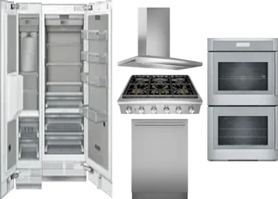 6 Piece Package Includes Refrigerator, Freezer, Cooktop, Wall Oven, Hood And Dishwasher