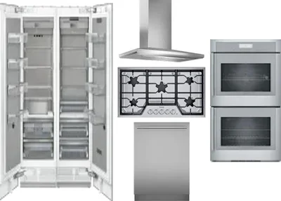6 Piece Package Includes Refrigerator, Freezer, Cooktop, Wall Oven, Hood And Dishwasher
