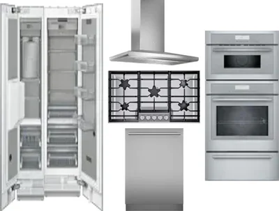 6 Piece Package Includes Refrigerator, Freezer, Cooktop, Wall Oven, Hood And Dishwasher