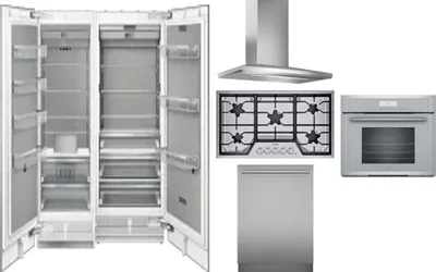 6 Piece Package Includes Refrigerator, Freezer, Cooktop, Wall Oven, Hood And Dishwasher
