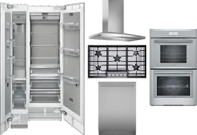 6 Piece Package Includes Refrigerator, Freezer, Cooktop, Wall Oven, Hood And Dishwasher