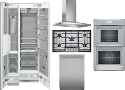6 Piece Package Includes Refrigerator, Freezer, Cooktop, Wall Oven, Hood And Dishwasher