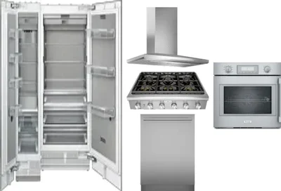 6 Piece Package Includes Refrigerator, Freezer, Cooktop, Wall Oven, Hood And Dishwasher