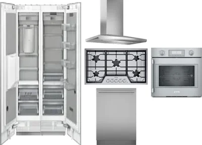 6 Piece Package Includes Refrigerator, Freezer, Cooktop, Wall Oven, Hood And Dishwasher
