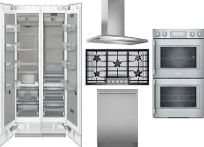 6 Piece Package Includes Refrigerator, Freezer, Cooktop, Wall Oven, Hood And Dishwasher