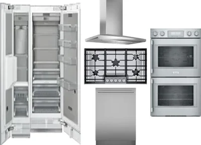 6 Piece Package Includes Refrigerator, Freezer, Cooktop, Wall Oven, Hood And Dishwasher