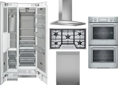 6 Piece Package Includes Refrigerator, Freezer, Cooktop, Wall Oven, Hood And Dishwasher