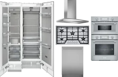 6 Piece Package Includes Refrigerator, Freezer, Cooktop, Wall Oven, Hood And Dishwasher