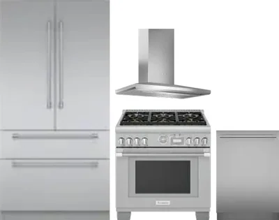 4 Piece Package Includes Refrigerator, Range, Hood And Dishwasher