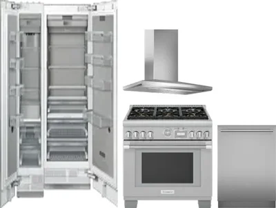 5 Piece Package Includes Refrigerator, Freezer, Range, Hood And Dishwasher