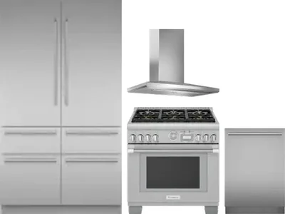 4 Piece Package Includes Refrigerator, Range, Hood And Dishwasher