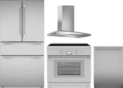 4 Piece Package Includes Refrigerator, Range, Hood And Dishwasher