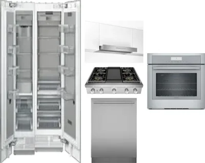 6 Piece Package Includes Refrigerator, Freezer, Cooktop, Wall Oven, Hood And Dishwasher