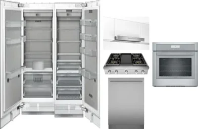 6 Piece Package Includes Refrigerator, Freezer, Cooktop, Wall Oven, Hood And Dishwasher