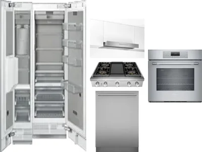 6 Piece Package Includes Refrigerator, Freezer, Cooktop, Wall Oven, Hood And Dishwasher