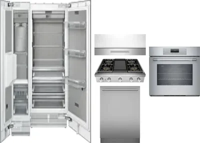 6 Piece Package Includes Refrigerator, Freezer, Cooktop, Wall Oven, Hood And Dishwasher