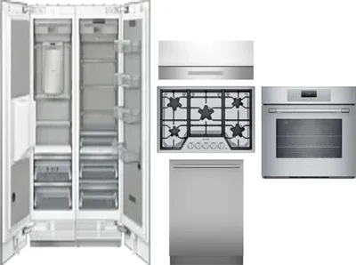 6 Piece Package Includes Refrigerator, Freezer, Cooktop, Wall Oven, Hood And Dishwasher