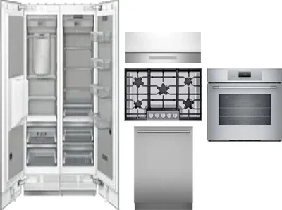 6 Piece Package Includes Refrigerator, Freezer, Cooktop, Wall Oven, Hood And Dishwasher
