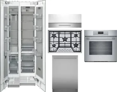 6 Piece Package Includes Refrigerator, Freezer, Cooktop, Wall Oven, Hood And Dishwasher