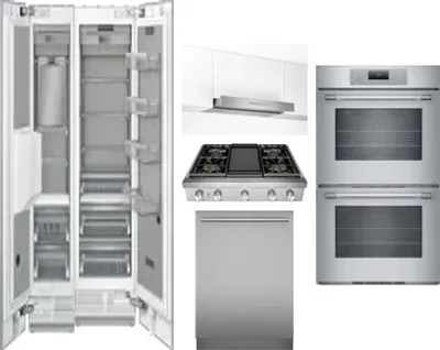 6 Piece Package Includes Refrigerator, Freezer, Cooktop, Wall Oven, Hood And Dishwasher