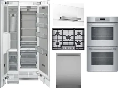 6 Piece Package Includes Refrigerator, Freezer, Cooktop, Wall Oven, Hood And Dishwasher