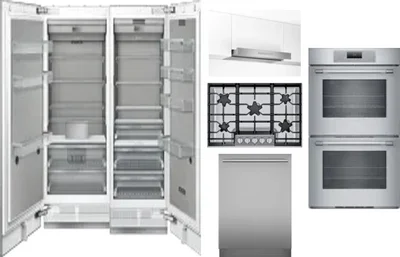 6 Piece Package Includes Refrigerator, Freezer, Cooktop, Wall Oven, Hood And Dishwasher