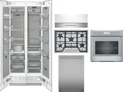 6 Piece Package Includes Refrigerator, Freezer, Cooktop, Wall Oven, Hood And Dishwasher
