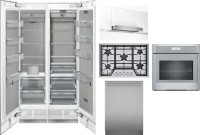 6 Piece Package Includes Refrigerator, Freezer, Cooktop, Wall Oven, Hood And Dishwasher
