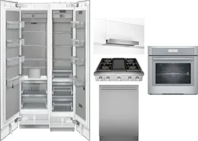 6 Piece Package Includes Refrigerator, Freezer, Cooktop, Wall Oven, Hood And Dishwasher